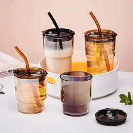Garrafas de água Tingke Portable Glass com tampa - bebidas isoladas elegantes para café e bebidas