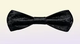 Yay bağları siyah çiçek katı benlik kravat erkekler moda kelebek ipek resmi iş düğün partisi bowtie mendil seti dibangu3744010