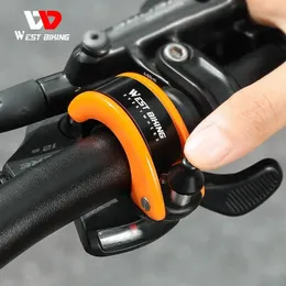 West Biking Biking Invisible Bicycle Cell Alluminio Lega Mini Conch Bell Clisp Sound Bicycle Handlebar Bell Sicurezza Accessori per biciclette 240411