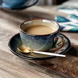 Cups Saucers Vintage Creative Design Coffee Cup and Saucer Set Ceramic Luxury Breakfast High Quality Platillo de Taza Mug Cutecup