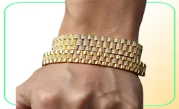 Andra armband Vinregem Hip Hop Rock 925 Sterling Silver 1216mm Created Moissanite Gemstone Luxury Men Chain Fine Jewelry Wholes8135769