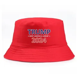 Caps de bola Simples Trump Bucket Sun Cap USA Eleição presidencial 2024 Fisherman Hat Spring Summer Summer O outono de chapéus ao ar livre 3 estilos com Diffe Dhti6