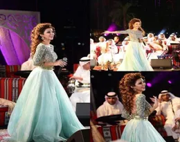 Sexy Mint Green Arabic Backless Prom Dresses Plus size Crystals Rhinestones Myriam Fares Formal Gowns Pageant Dresses Celebrity Dr6041856