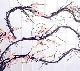 3m sztuczny kwiat fałszywe rośliny drzewo rattan wiśniowe gałęzie na ścianę wiszące bagażnik elastyczne winorośle do domu w ogrodzie ślubnym