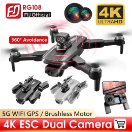 Droni RG108 DRONE 4K Professional HD ESC CAMERA 5G WiFi GPS Brushless Motoreless 360 ° Evitamento ad ostacoli DRON FPV Quadcopter Toys