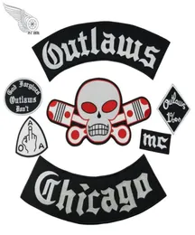 Popüler Outlaw Chicago Nakış Yamaları Giysiler için Serin Tam Arka Rider Tasarım Demirinde Deste 80782524874593
