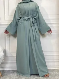 Abayas modestos para mulheres muçulmanos conjuntos de Turquia Kaftan Islam Roupas Ramadã Ensembros Musulmans Caftan Marocain Femme Hijab Robe 240411