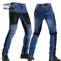 Jeans masculinos Summer Motorcycle Rounding confortável e elástico de carga respirável de calças esportivas ao ar livre desgaste as calças resistentes