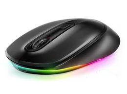 Möss Seenda Bluetooth Wireless Mouse laddningsbar ljus upp 24G -mus med LED -regnbågsljus för dator bärbar dator Android Mac Wind7184312