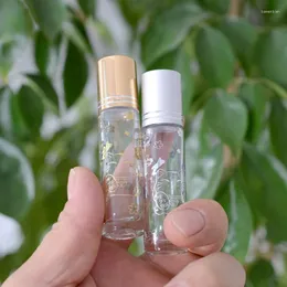 Garrafas de armazenamento 10 ml garrafa de rolos de vidro vazio Os óleos essenciais rolam com a bola de aço inoxidável para casa de perfume e viaje