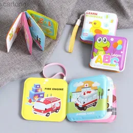 Toys Bath Baby Mini Bath Book Intelligence Development Eva Floating Cognize Book Squeeze Squeeze che suona il giocattolo di battito con BB Whistle Bareding Toy 240413