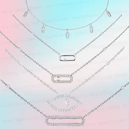 Designer New Messikas Pendant Necklace For Women Luxury Three Diamond High Quality 1: 1 Collar Chain for Girls Engagement Smycken med logotypgåva