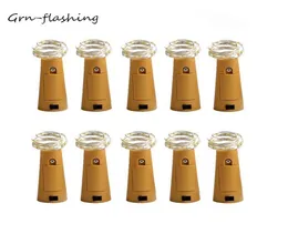 10 PCSLOT WINE BOTTLE LIGHTS CORK على شكل Starry LED String Fairy Light For Holiday حفل زفاف الأضواء 3615647