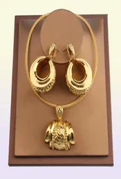 Orecchini collana di gioielli africani set per donne Fashion Dubai Wedding Cioncant Bridal Design Oro Plated Nigerian Accessory74821806691129