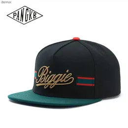 ボールキャップPangkbブランドBiggie Cap Black Snapback Hat for Men for Men Adult Hip Hop Headwear Outdoor Casual Sun Baseball Cap Bonel240413