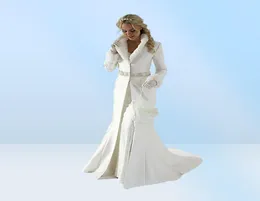 Vestidos de noiva de pele elegantes vestidos de noiva Jaqueta de noiva Bridal Wrap de manga comprida casacos de inverno para casaco Bolero PLATUS TAMANHO 5359837