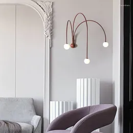 Vägglampa modern minimalistisk svart röda lampor för sovrummet sänglampor vardagsrum soffa lobby bakgrundsbelysning