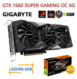 بطاقات الرسومات Gigabyte GTX 1660 بطاقة فيديو Super Gaming OC 6G 1660S NVIDIA GDDR6 6GB 192bit سطح المكتب GPU PCI Express 302548482