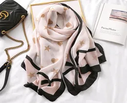 Sarves Designer Star Heart Print Women Shable украл шарф розовый большой хиджаб шрамы для дам