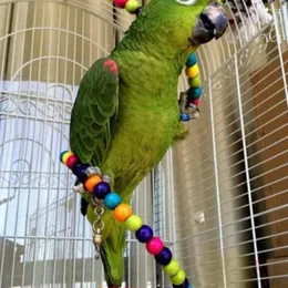 Andere Vogelversorgung Papageienstisse Spielzeug Fuuny Wear-resistente Spiralleiter Holzperlen schwingen nach Hause