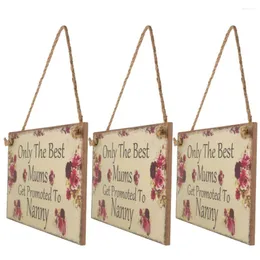 Dekoracyjne figurki 3PCS Mums są promowane do wiszącego płytki domowej Decor Dorad Drewniany znak