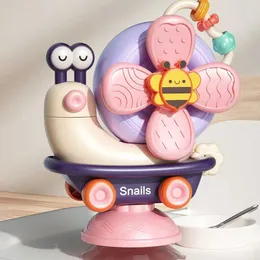 Niemowlę zabawki w kąpieli wysokie krzesło z kubkiem ssącym dziecko Montessori Sensory Bath Bath Windmill Toy Snail Radosny stół posiłku Shake Radosful Toys 240415