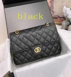 Top Designer Bags Custom Luxury Brand Caviar Cfhandbag Channe Women039s Bag Кожаная золотая цепочка поперечная черно -белая розовая 25657079