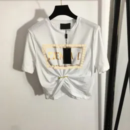 24 projektanci T-shirty Moda T koszule Kobiety Dekoracja sprzętowa Liście Letter Koszula Casual Joker White Bawełna krótkie rękaw Brand Ladies Top Shirt Tops Tees