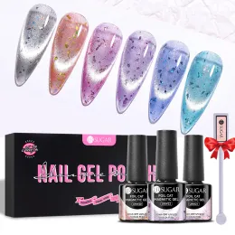 Gel ur Zucker 6pcs/Set Gel Nagellack Set Kit Katze Magnetische Glitzer 6 Farben Sommer UV LED NAGE ART SEL SEMI DERN DERN DERN DERN DER DERN DER DEMAND