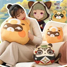 Pillow 45cm Genshin Impact Zaoyou Xiangling Guoba Stuffed Anime Plush Doll Soft Gift For Kids Boys Birthday Gifts Throw