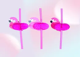Bebendo canudos de plástico para a equipe de casamento da equipe de noiva decoração da festa do chá de bebê Presente DIY Favor Flamingo Design8945519