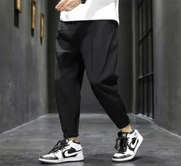 Hybskr düz renkli erkekler harem pantolon 2022 Japon sokak kıyafeti adam rahat gevşek pantolon moda erkek joggers pantolon pantolon 3xl 2202092112792