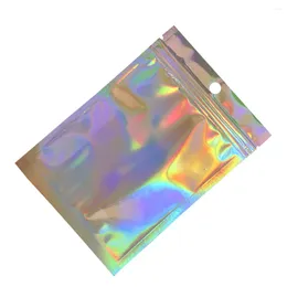 Stume di stoccaggio 1/2/3 Iridescent Zip-Lock Riealibile sacchetto di plastica di plastica Caschetto per lamina di cibo Mini Accessori al dettaglio 710