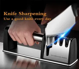 Knife Sharpener 4 in 1 Diamond Coated Fine Rod Knives Shears and Scissors Sharpening stone Easy to Sharpens Kitchen tool3330463