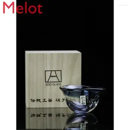 Tazze di piattino di fascia alta di lusso giapponese arte creativa vetro moderno minimalista grande tè tazza di caffè martellata