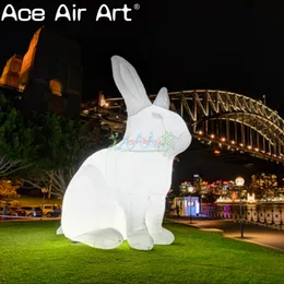 Iluminação LED de 20 pés de alta LED Bunny Giant White Party Rabbit para publicidade ou decoração