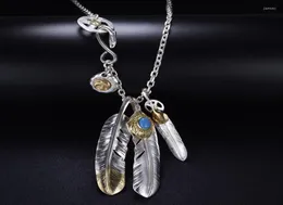 ペンダントネックレスSO Taijiao Chain Set Takahashi Goro Style Feather Necklace Women39S Men39s Seater Pendant