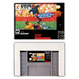 Accessories International Superstar Soccer Deluxe Action Game Card for SNES EUR PAL USA NTSC 16ビットゲームコンソールと小売ボックスカートリッジ