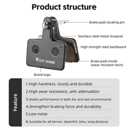 1 Set MTB Bike Bicycle Disc Brake Pads Resin MTB Bicycle Hydraulic Disc MTB Bicycle Semimetal Disc Bike Parts