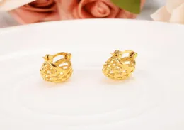 Fina smycken Sudan örhängen 22 K 24 K Thai Baht Yellow Gold Plated Arab African Hoop Earring Wedding Sweet Kids Charms Party8950352