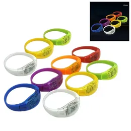 Party Decoration 10pcs Sound Control Concert Voice LED Light Bracelets Bangle Flashing Dropship