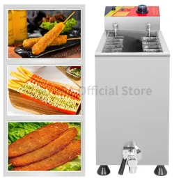 Fryers Commercial Automatic 25/21l stor kapacitet Ost Hot Dog Sticks Fryer Electric Deep Korean Corn Dog Fryer Machine Snack Machine