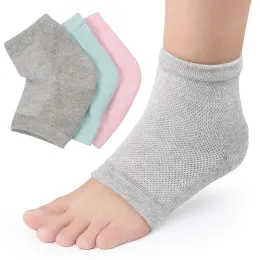 Bunte Baumwollsocken Peds Anti Cracking Liner Heel Socken Weich elastische Silizium Feuchtigkeitsfeuchtigkeitsfeuchtigkeit Hautpflege -Ferse Fußschutz Zz