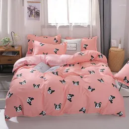 Bedding Sets Cartoon Dog Conjunto de meninos capa da cama com travesseiro pug for Kids single edredon