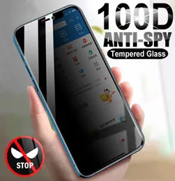 100D Antipy Spy Protective Glass для iPhone 12 Mini 11 Pro Max Private Ecrection Защитник iPhone X XR XS 6 6S 7 8 плюс SE6161413