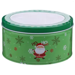 Storage Bottles Gift Box Christmas Candy Jar Child Gifts Holiday Tin Containers Tinplate Cookie Window