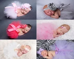 Yeni doğan tutu etek kızlar tül tutu elbise tasarımcısı Toddler balo elbisesi kafa bandı 2 adet setler gazlı bez giyim stüdyosu bebek pho597225