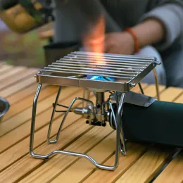 Kombinacje whdpets składanie ogniska Grill 304 Przenośny grill ze stali nierdzewnej z workiem z workiem do przechowywania drewniane stojaki stojak na kemping na świeżym powietrzu