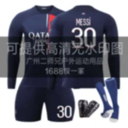 2324 Paris Ev Uzun Kollu Jersey Yetişkin Çocuk Öğrenci Öğrenci Eğitim Takım Spor giyim Erkek ve Kadın Futbol Formaları