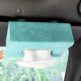 Vävnadslåda dispenser bil sol visir hängande hållare bilvävnadslådor auto interiör förvaring dekor tillbehör nackstöd vävnadslåda